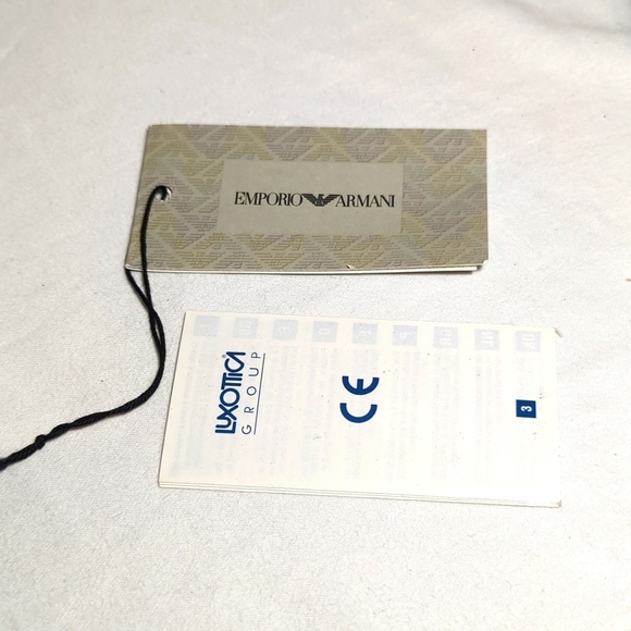 Vintage Emporia Armani Sunglasses Silver Frame Gold Logo and Case - Picture 9 of 14